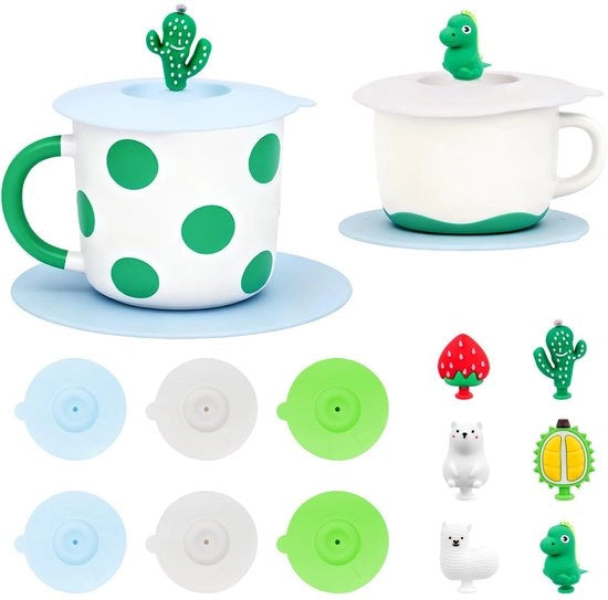 6 pezzi di copertura in silicone per bicchieri, copertura estiva per bicchieri, copertura in silicone per bicchieri, copertura estiva, copertura in silicone per bicchieri da caffè, copertura per bicchieri da caffè in silicone.