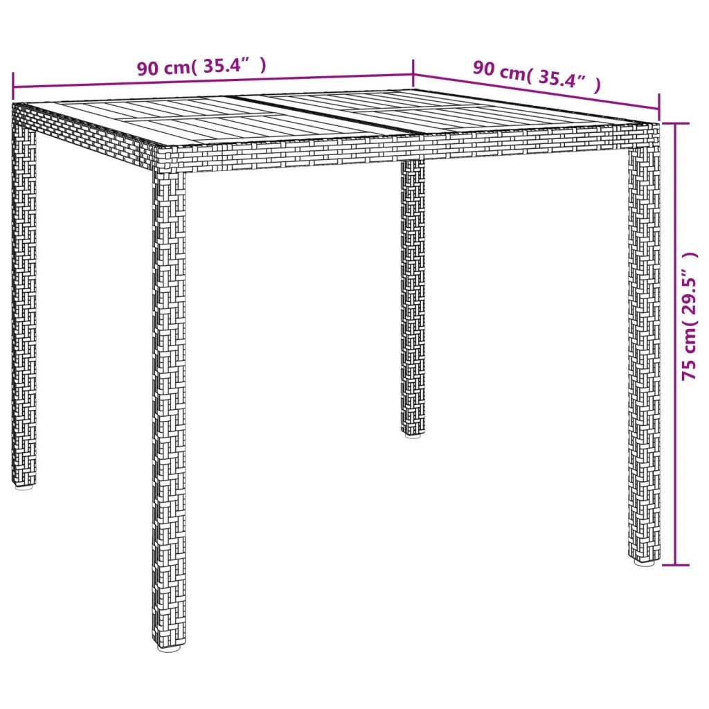 Set da Pranzo da Giardino 3 pz con Cuscini Nero in Polyrattan 3187388