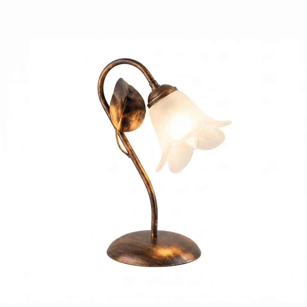 Lampada da Tavolo Limone 1 Luce Marrone e Bianco LuceArt Classic