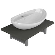 Set Mobili da Bagno | Armadio da bagno 2 pz Ceramica Grigio