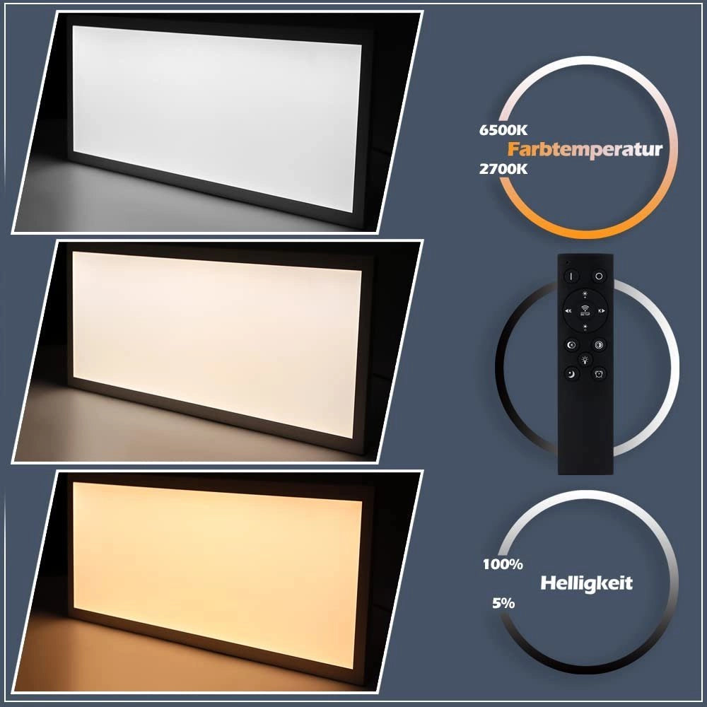 ZMH Lampada da soffitto plafoniera con pannello LED dimmerabile telecomando