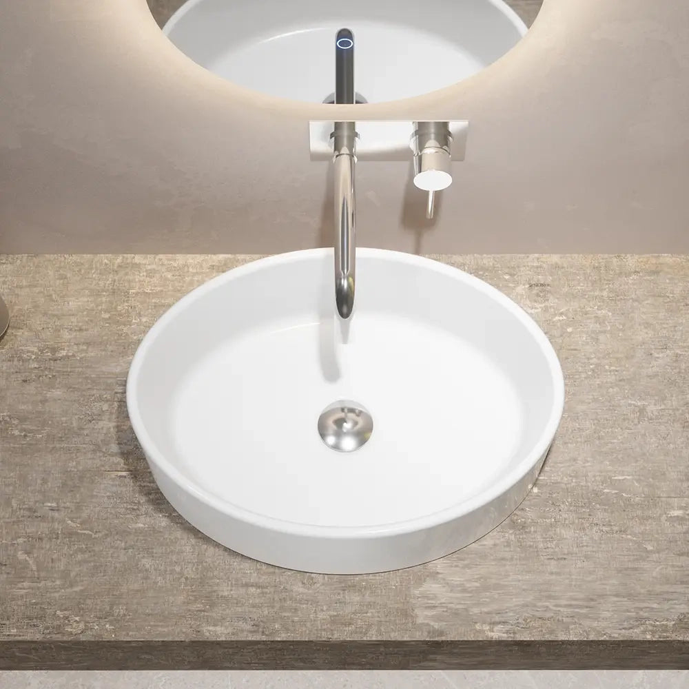 Lavabo da appoggio ovale 51,5x41x14 cm Bianco