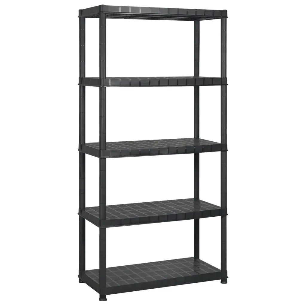 Scaffale a 5 Ripiani Nero 255x40x185 cm in Plastica 3059857