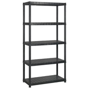 Scaffale a 5 Ripiani Nero 255x40x185 cm in Plastica 3059857