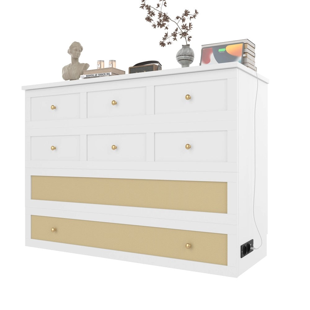 Letto a Scomparsa con Cassetti e Ripiano ¨C MINIMAL ¨C Bianco, 140x200