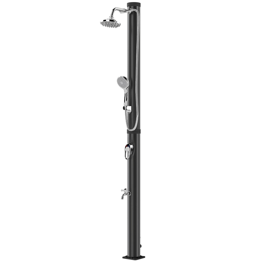 Doccia Solare da Giardino 20L ¨C Xylo ¨C Nero con Soffione e Rubinetto