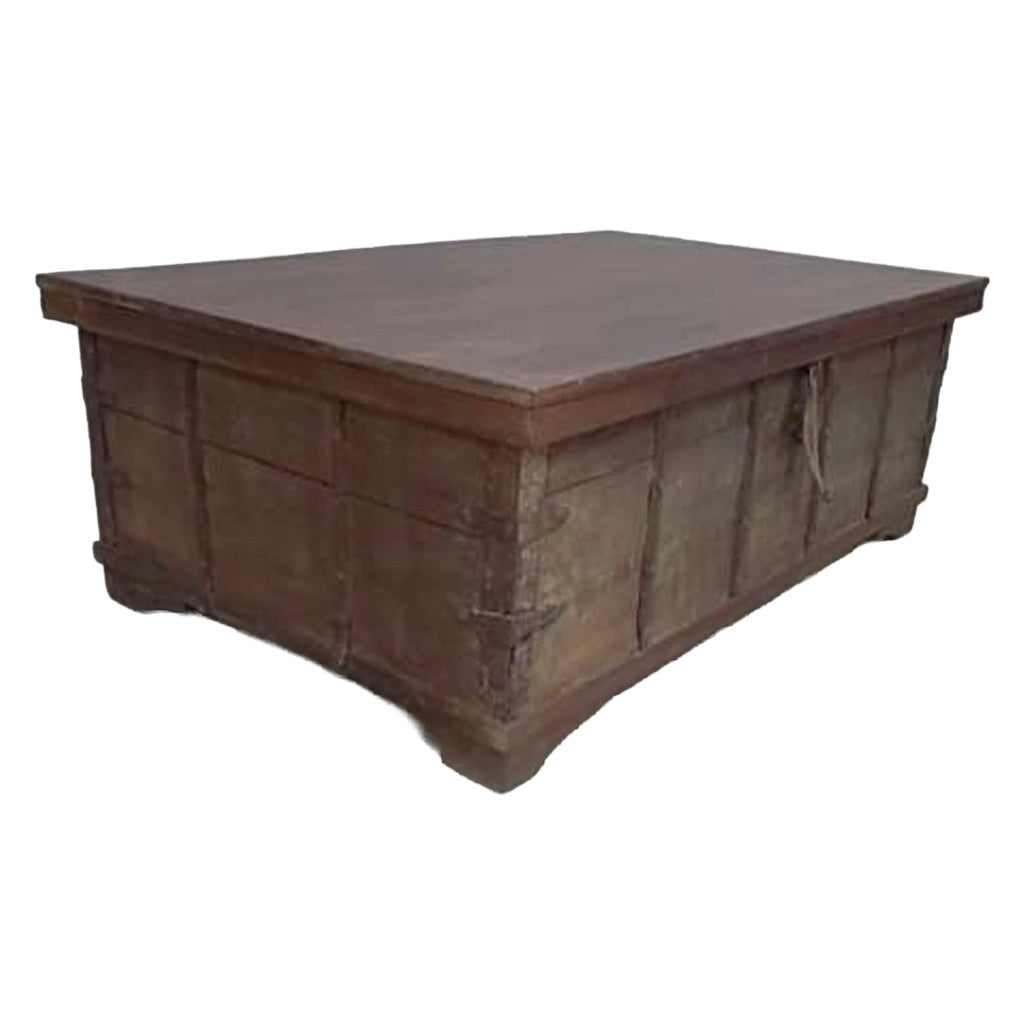 Mesa baúl de madera acabado artigianale marrone 123x77x45h cm