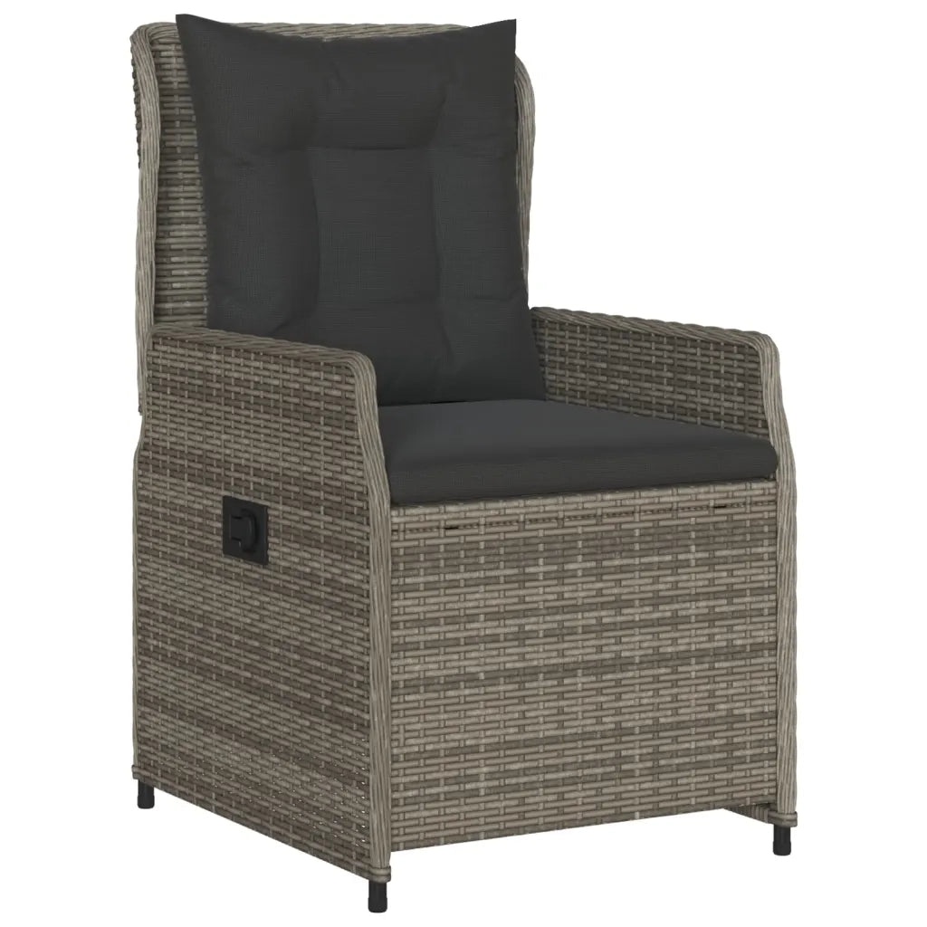 Set da Pranzo da Giardino 5 pz con Cuscini in Polyrattan Grigio 3262856