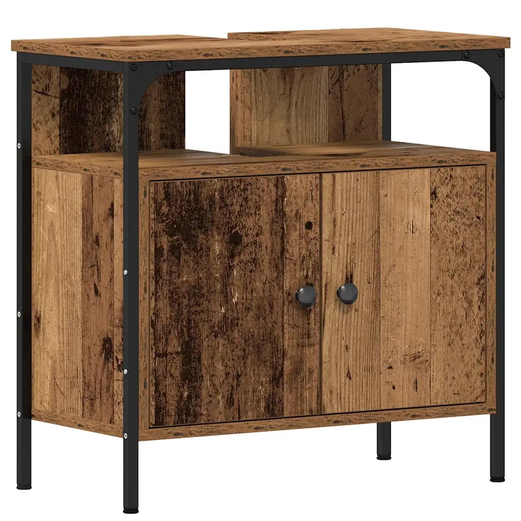 Set di mobili per il bagno con lo scaffale 3 pcs Legno vecchio 3332555