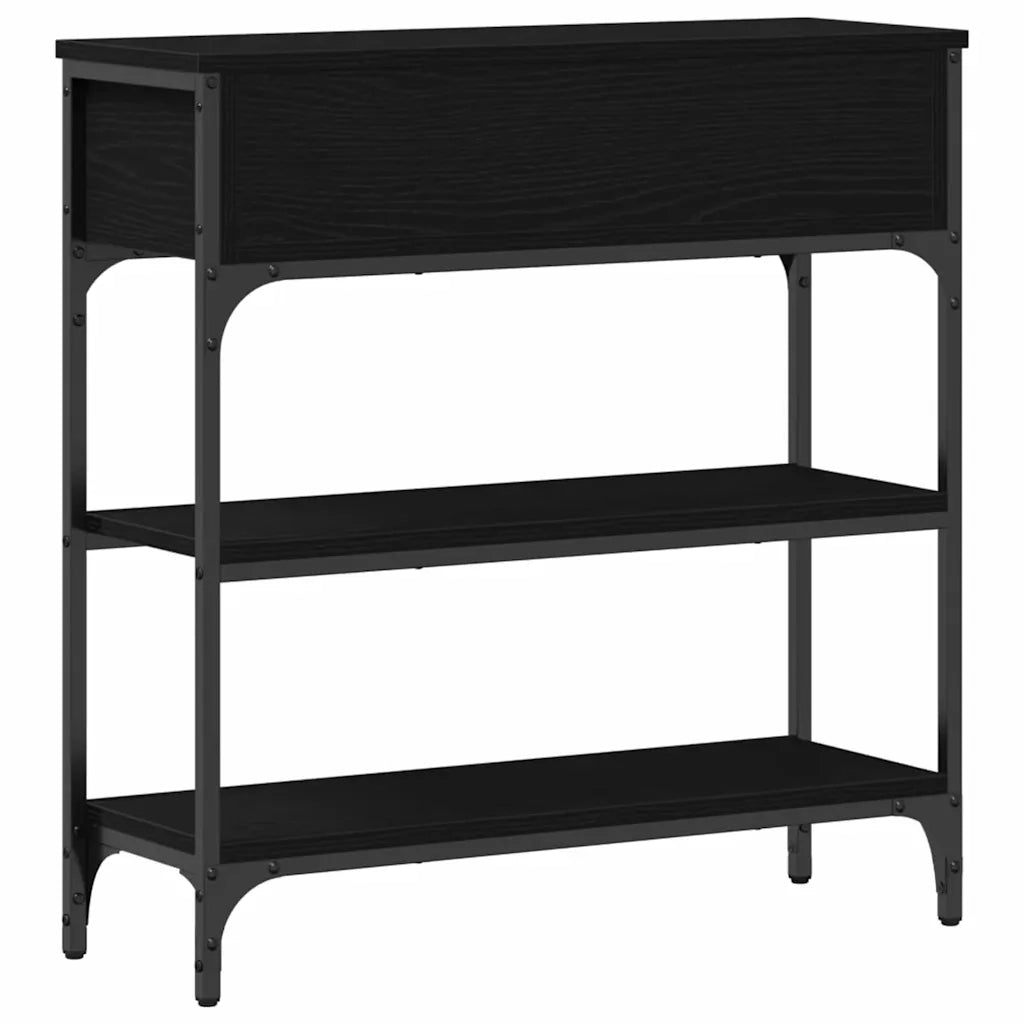 Tavolo consolle Rovere Nero 72.5 x 25 x 75 cm Legno multistrato 863521