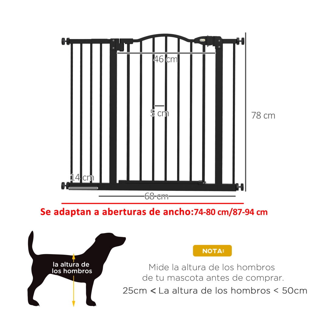 Barriera di Sicurezza per Cani ¨C Minimal ¨C Nero 74-94 cm