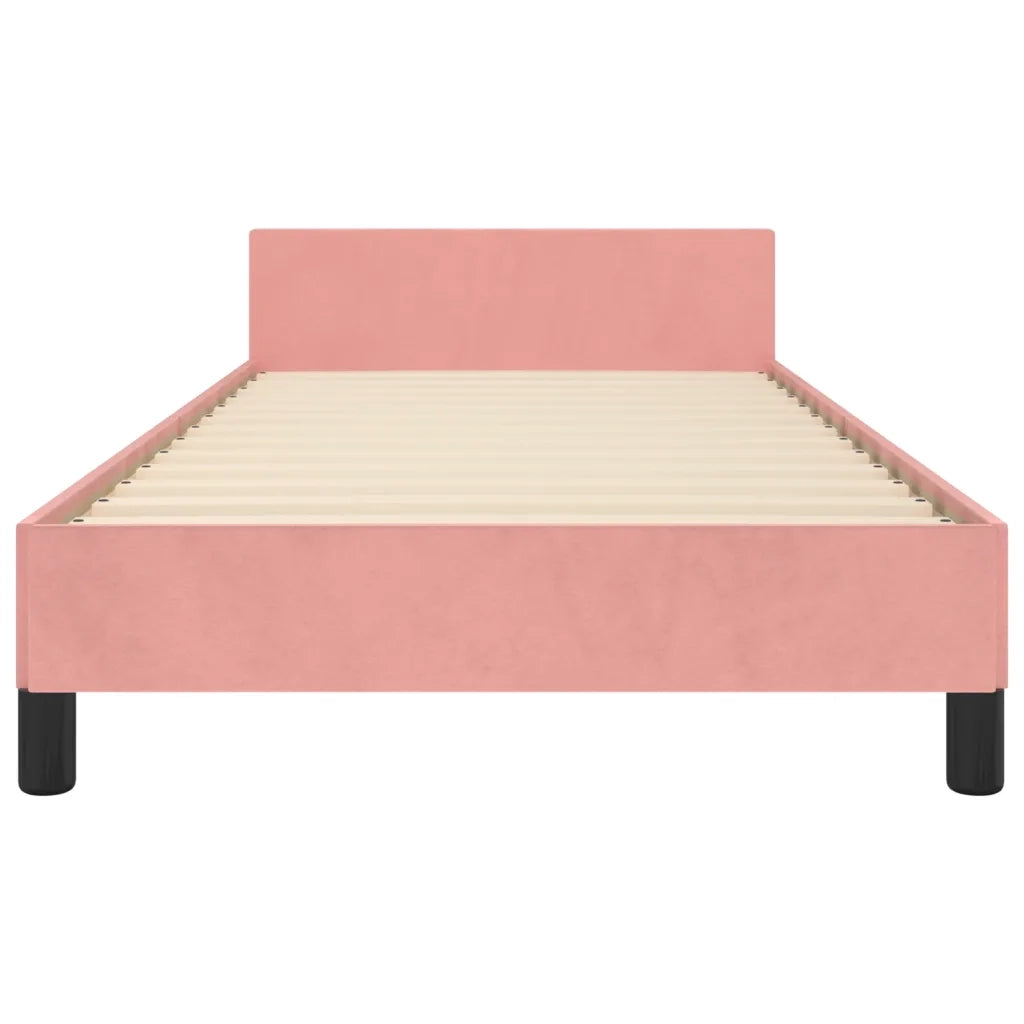 Giroletto con Testiera Rosa 80x200 cm in Velluto 3125970