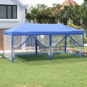 Tenda per Feste Pieghevole con Pareti Laterali Blu 3x6 m