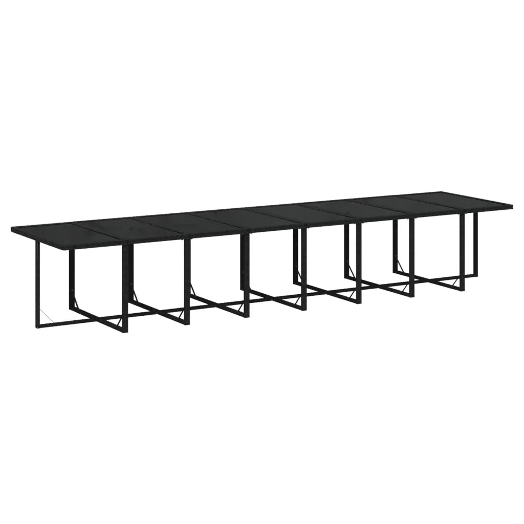 Set da Pranzo da Giardino 21 pz con Cuscini in Polyrattan Nero 3095669