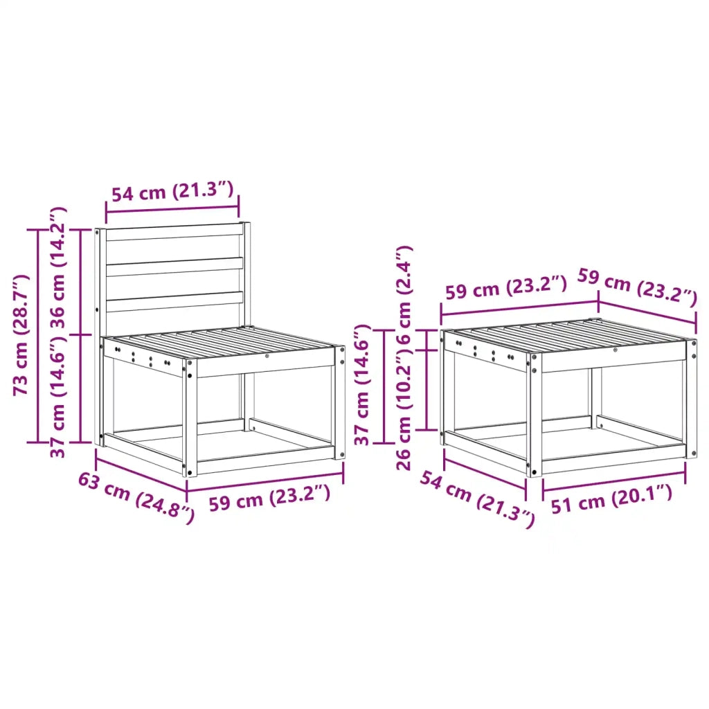 Set di divani da esterno 5 pcs Naturale