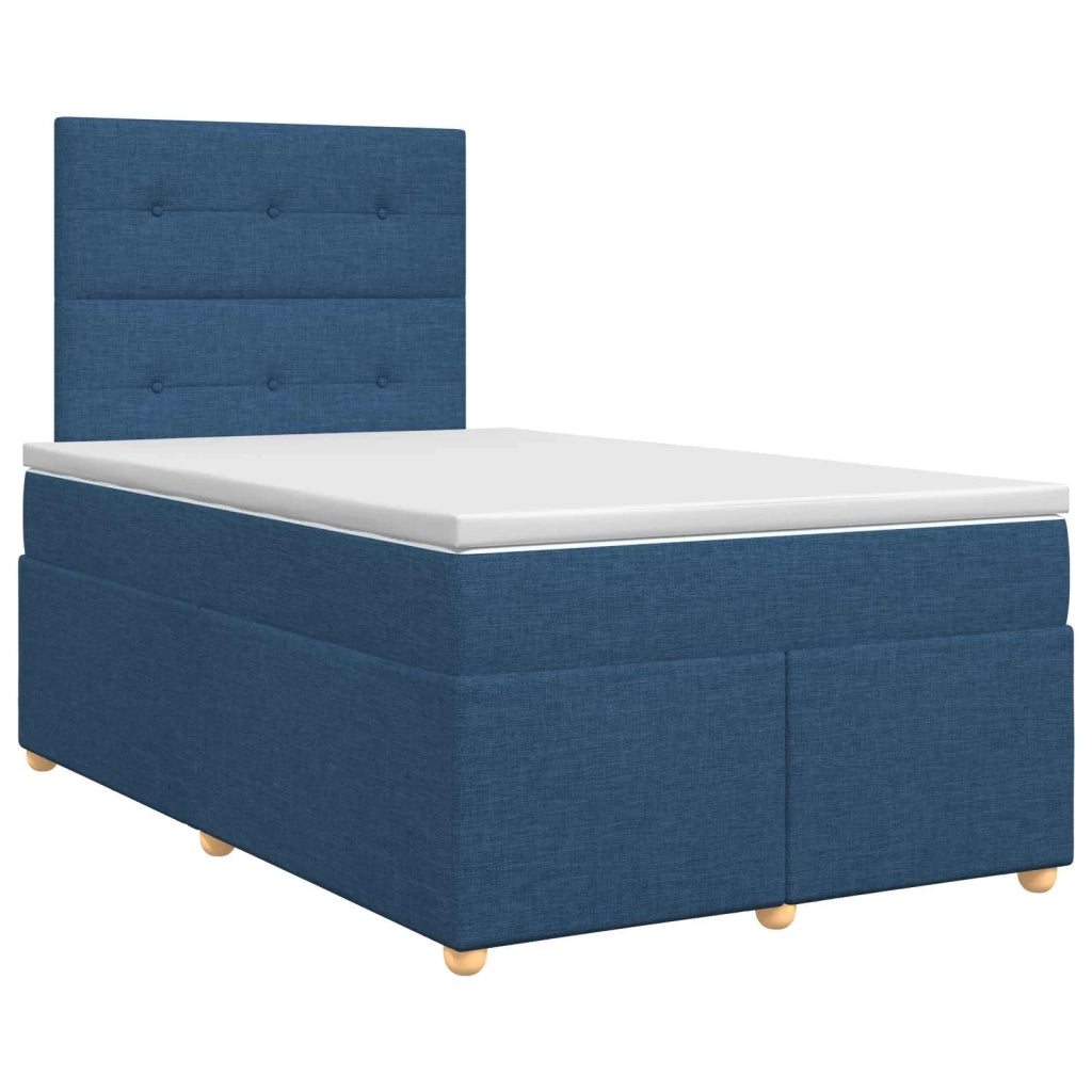 Letto box spring con materasso Blu 120 x 200 cm Tessuto 3453864