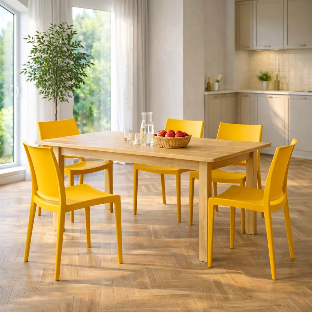 Sedia da sala da pranzo Altea in plastica colore Giallo Senape modello comfort