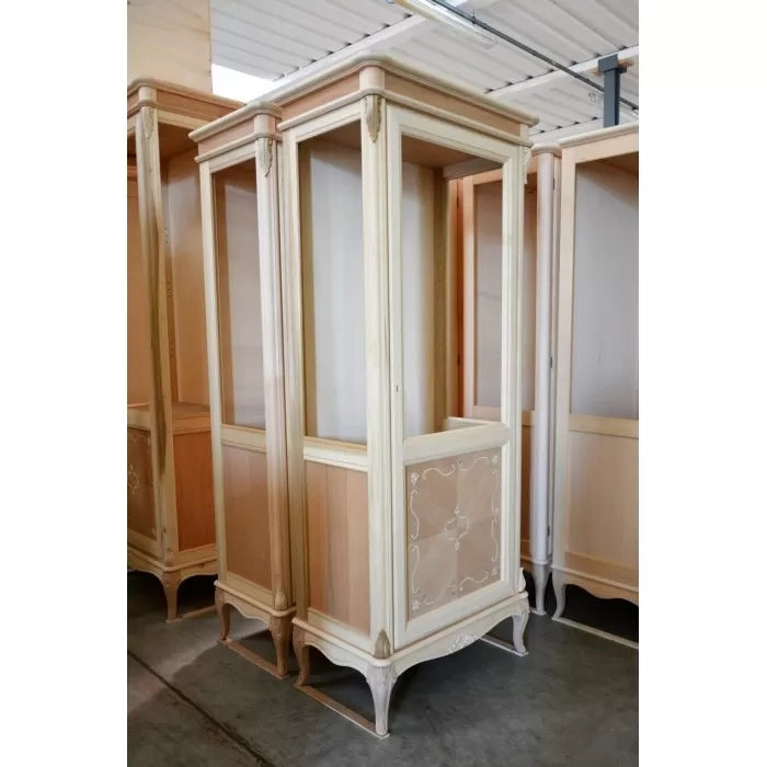 Vetrina classica 1 porta in legno grezzo l.76 p.44 h.190 - Mobili 2G