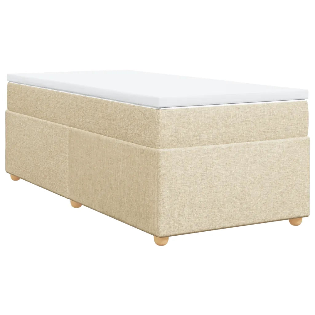 Giroletto a Molle con Materasso Crema 90x190 cm in Tessuto 3285343