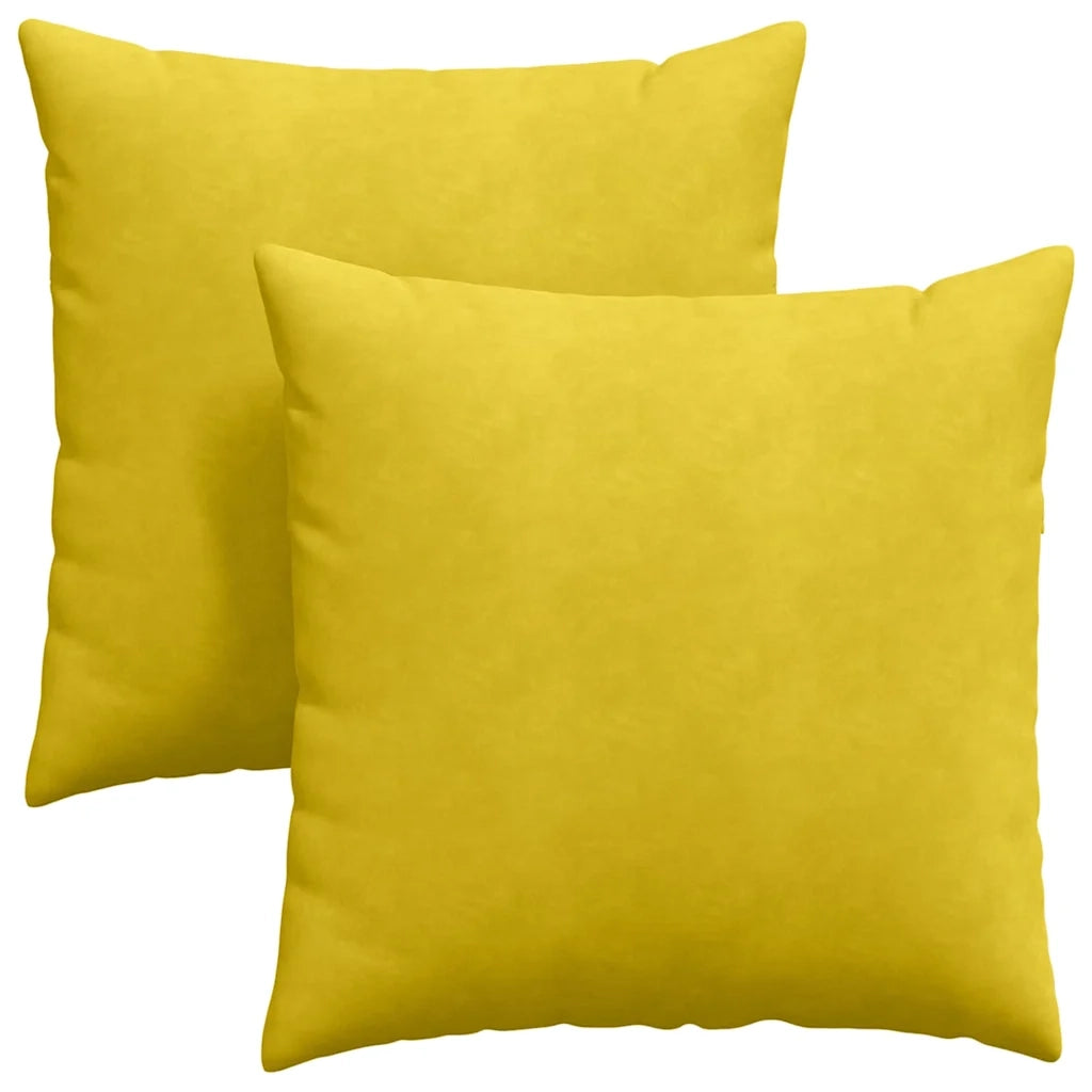 Cuscini da Divano 2 pcs Giallo 80 x 80 cm Tessuto in Cords 42014064