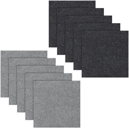 Tegli per pavimento a forma quadrata, autoadesivi, antiscivolo, 50 x 50 cm, per uso ufficio e commerciale