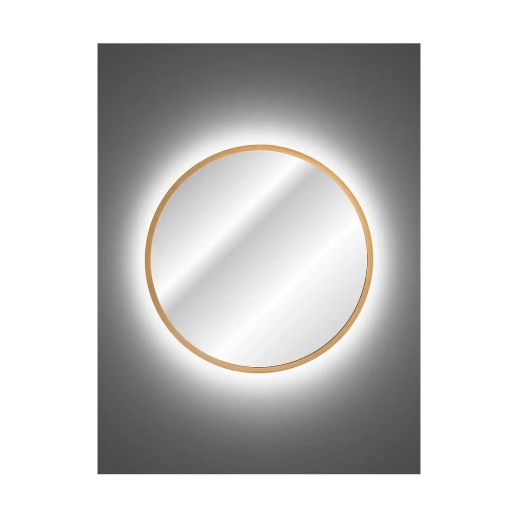 Specchio Bagno LED Tondo Dorato 60x60 cm Design