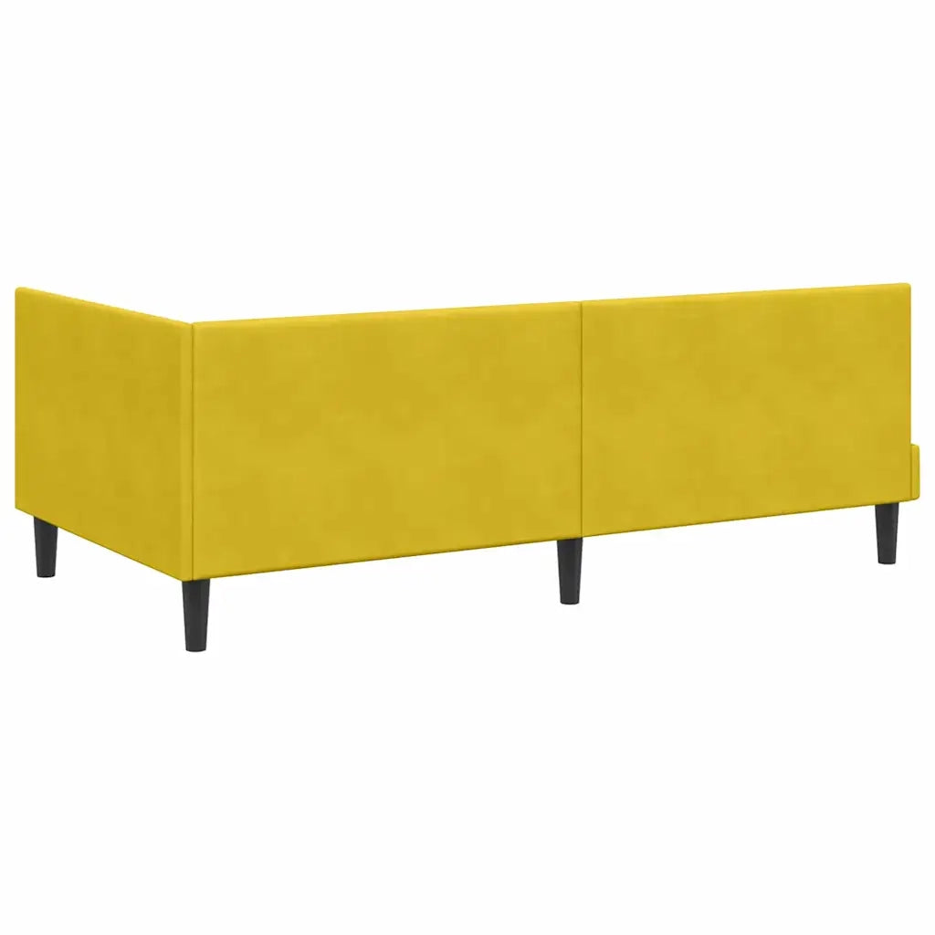 Cornice del letto ad angolo Giallo 90 cm x 200 cm Velluto 42016434