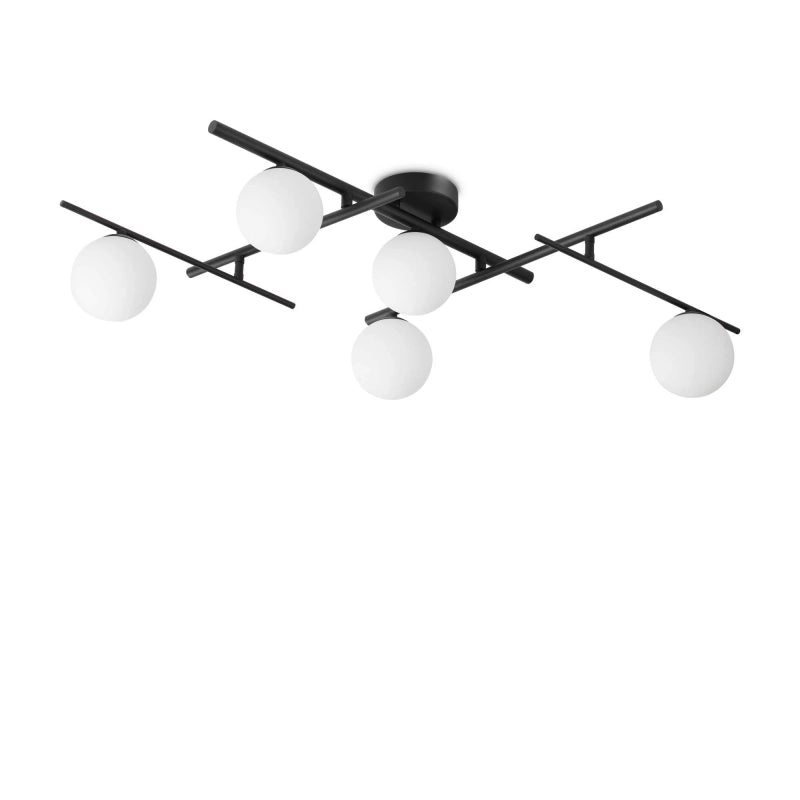 Lampada Da Soffitto Atlas Pl5 Nero Ideal-Lux