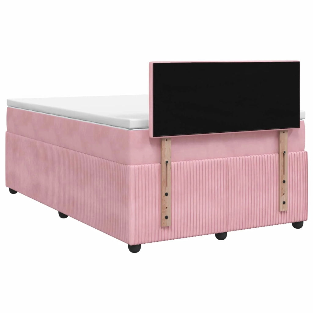 Letto box spring con materasso Rosa 120 x 190 cm Velluto 3451648