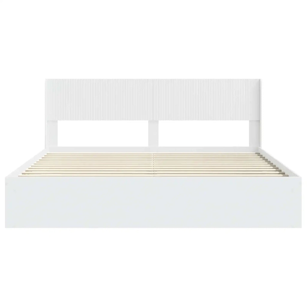 Struttura del letto con stoccaggio e testata Bianco 3414179