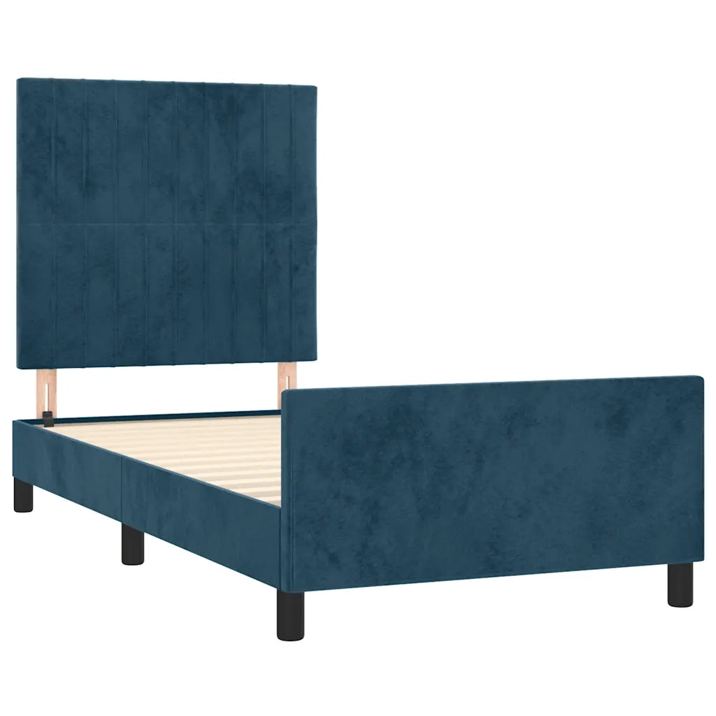Giroletto senza Materasso Blu Scuro 90x190 cm in Velluto 3125853