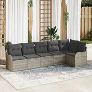 Set Divano da Giardino Grigio chiaro polyrattan