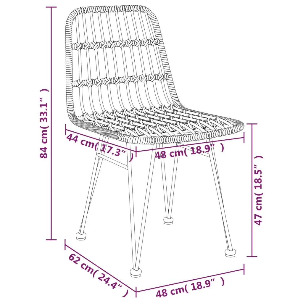 Set da Pranzo da Giardino 3 pz in Polyrattan 3157835