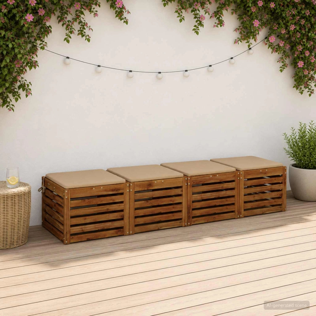 Cuscini per Sedia in 4 Pezzi SOEST 4 pz 100% Poliestere Sabbia 944328