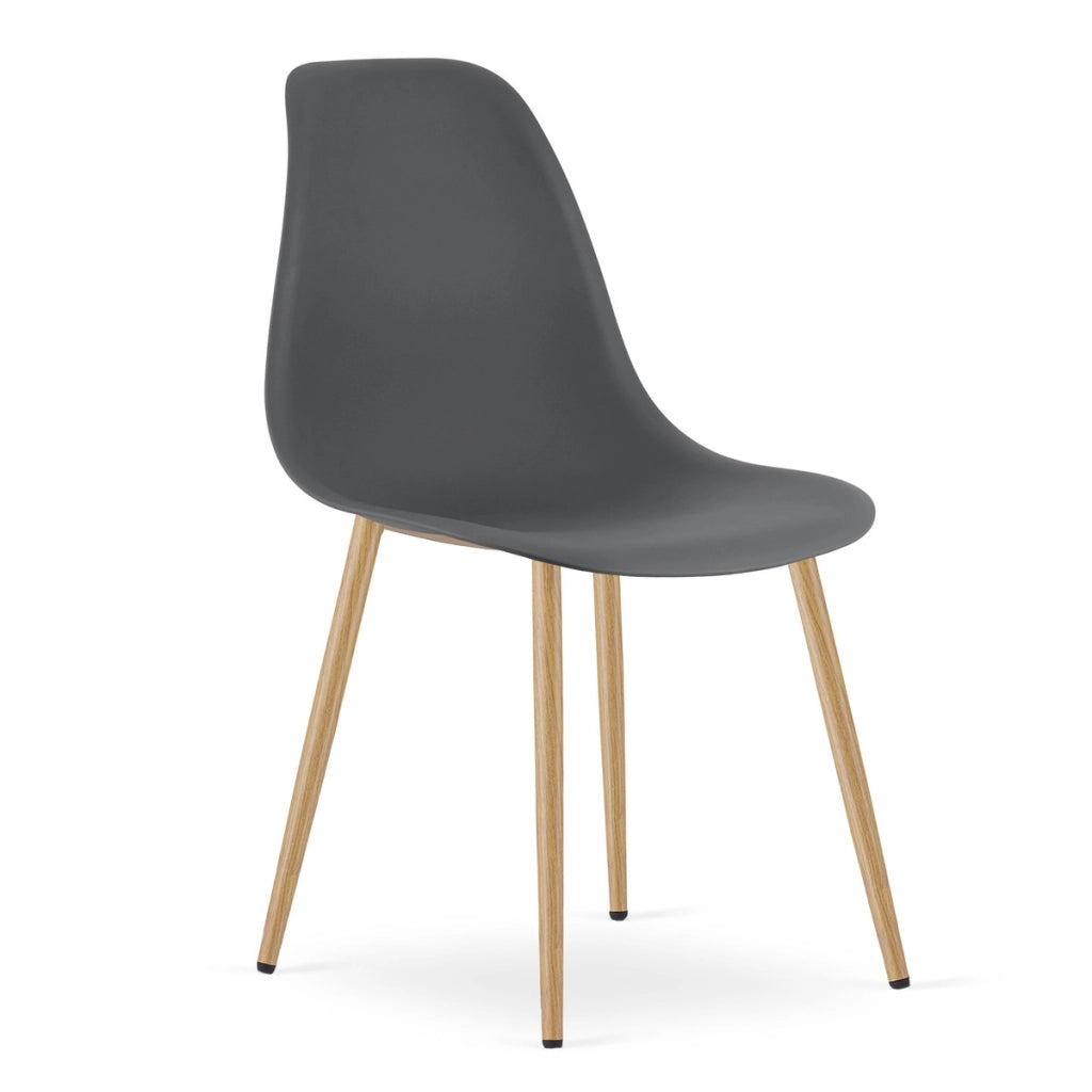 Set di 2 sedie WAT scandinave grigio scuro e legno