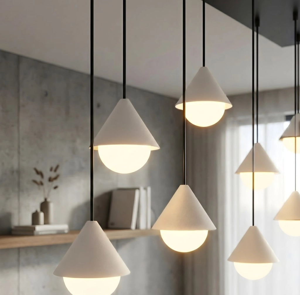 Lampada a sospensione GIRO bianco nero 9xG9 Emibig