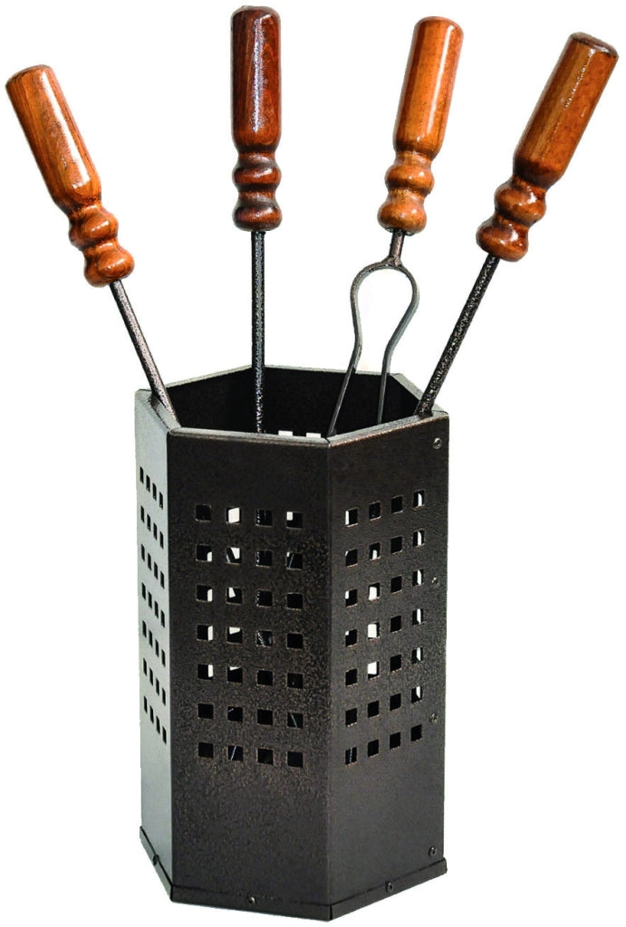 ATTREZZATURE PER CAMINETTI ''ORTE'' 5 pezzi, ø cm. 20x50 h