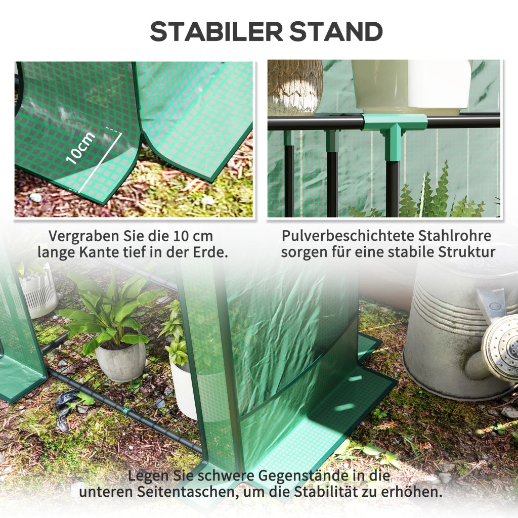 Serra Mini con 3 Ripiani ¨C zephmum ¨C Verde 144x48x152 cm