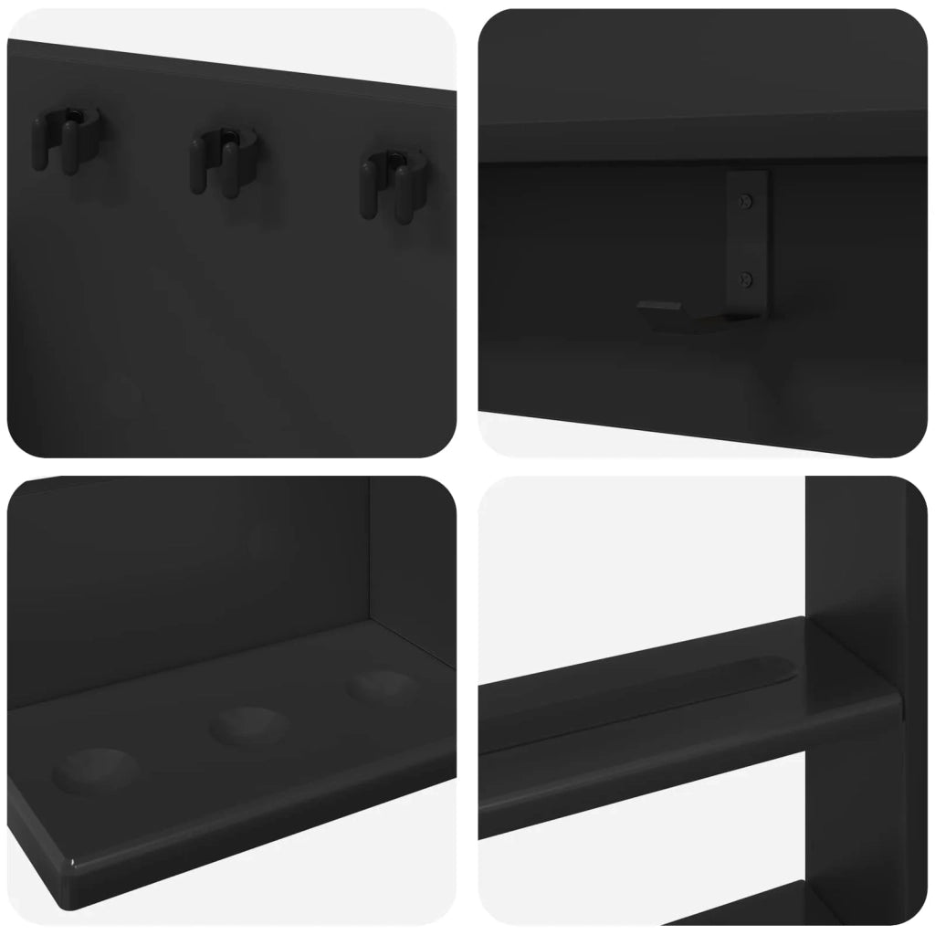 Supporto per stecche da biliardo Legno ingegnerizzato Nero 3429717