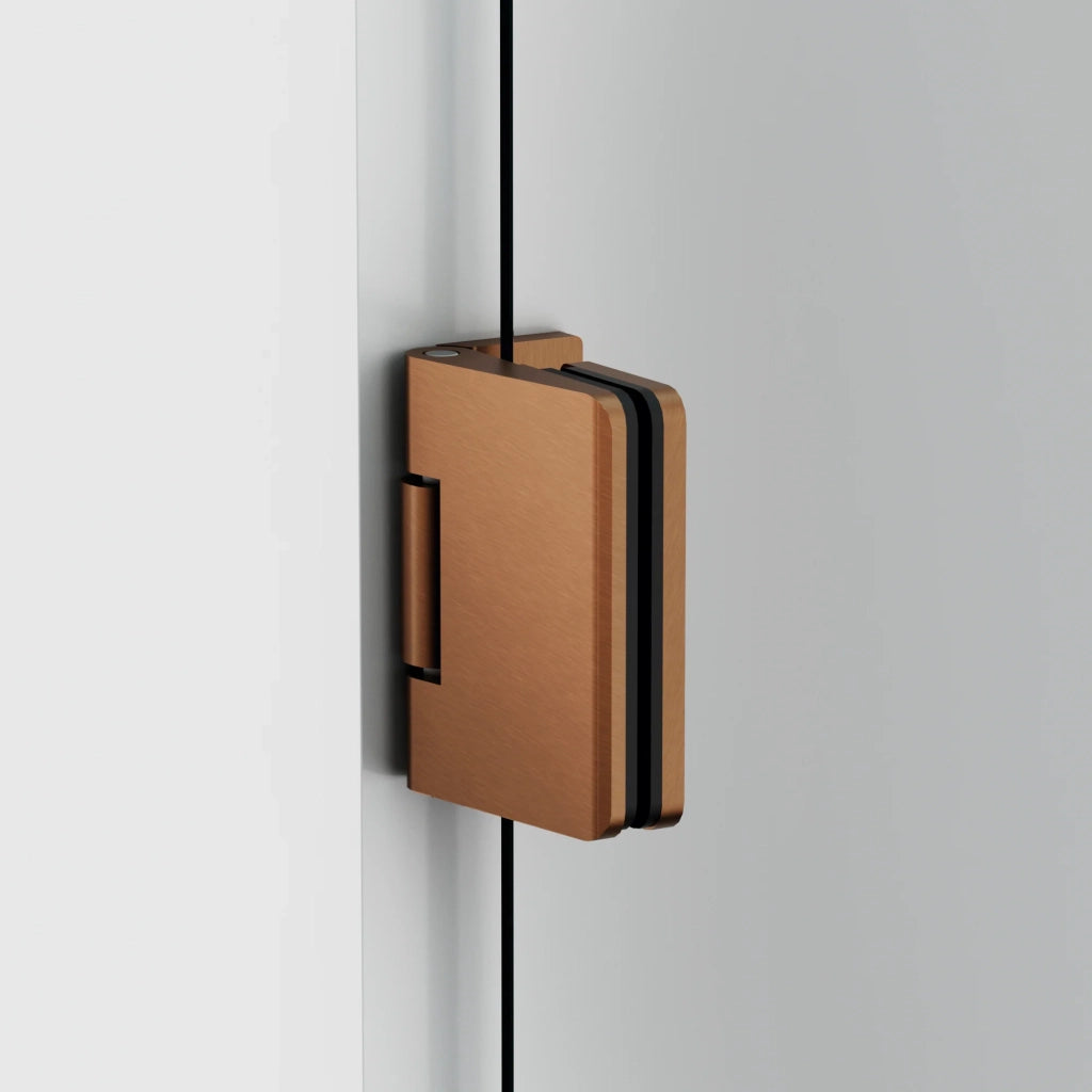 Box doccia frontale GLASS fisso + porta battente chiusura magnetica 130 cm (127-130; fisso 60+porta 70) bianco
