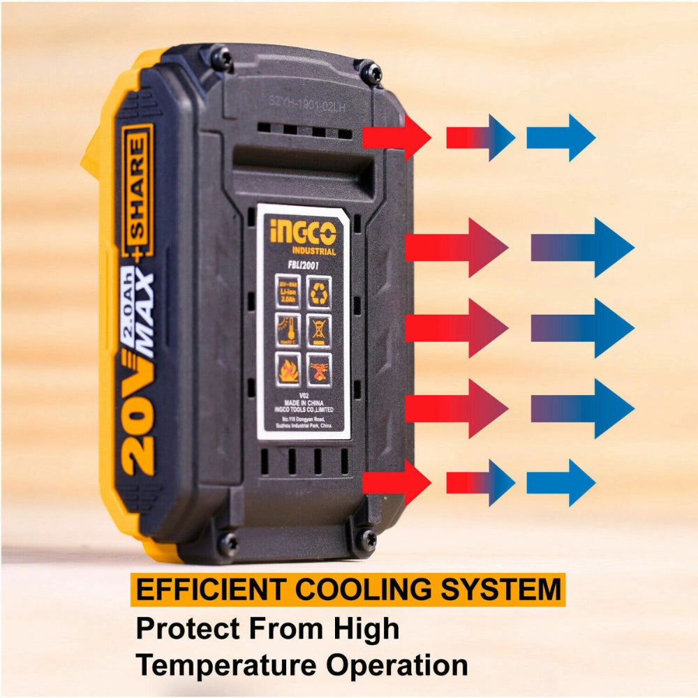 Batteria ioni litio 20v 2ah indicatore led potenza costante strumenti elettrici