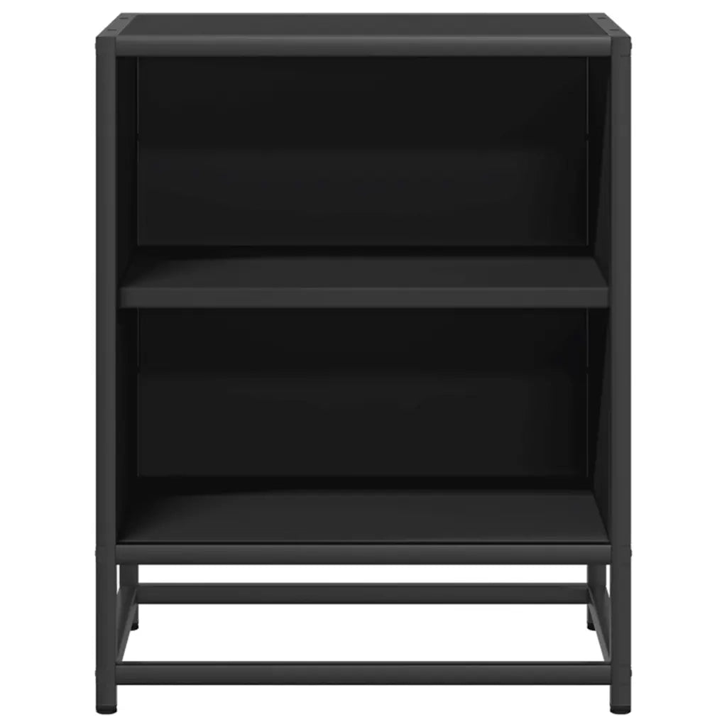 Comodini 2 pz Neri 40x31x50 Legno Multistrato e Metallo 848700