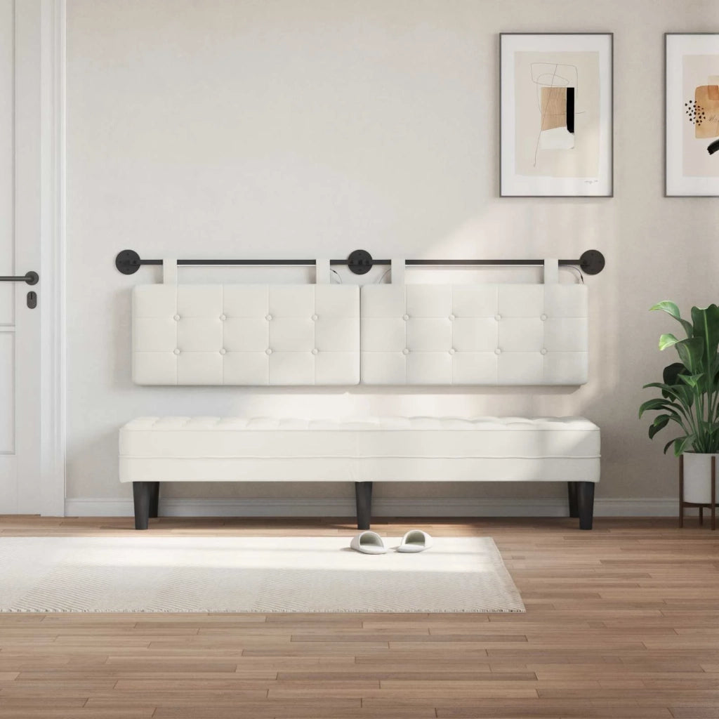 Testiera sospesa Con luce LED Bianco Similpelle 3424469