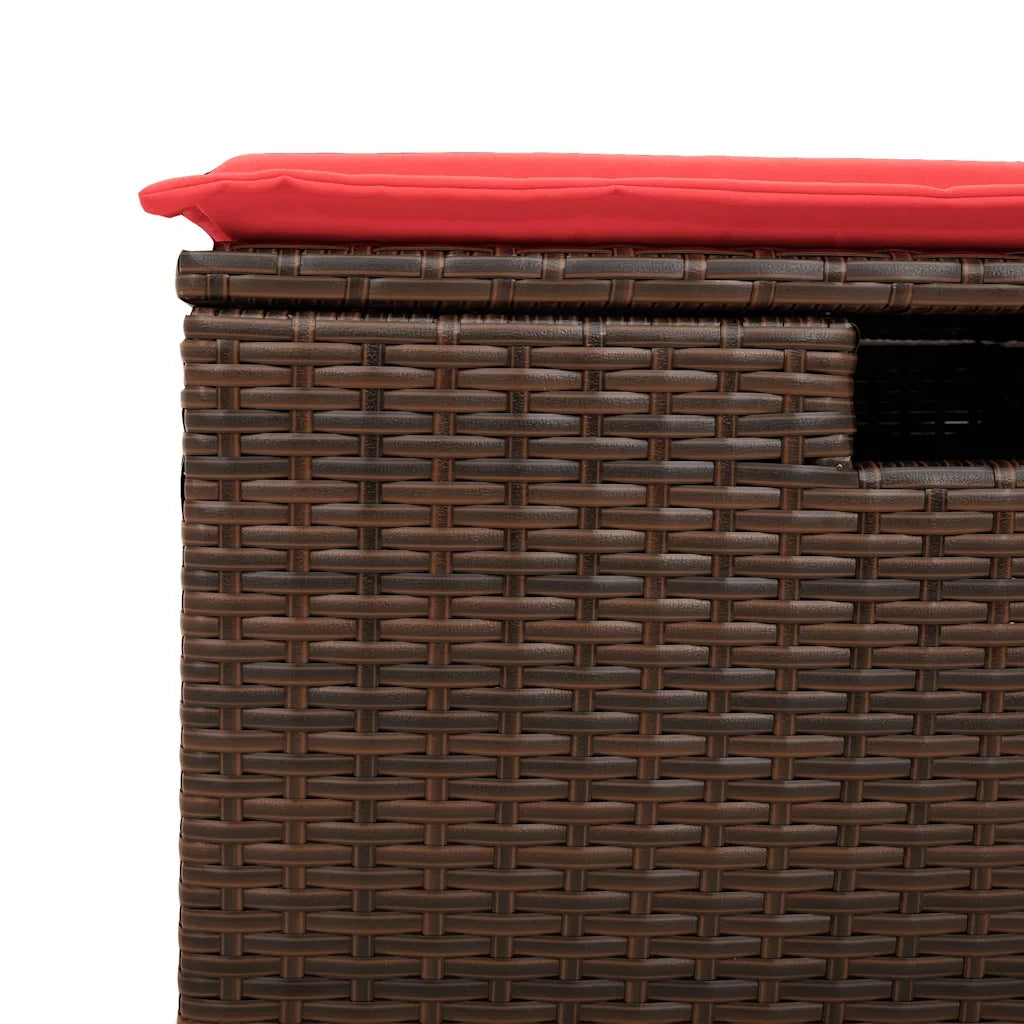 Set Divani da Giardino 8 pz con Cuscini Marrone in Polyrattan 3325340