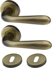 Coppia maniglie per porta interna tonda goccia bronzato