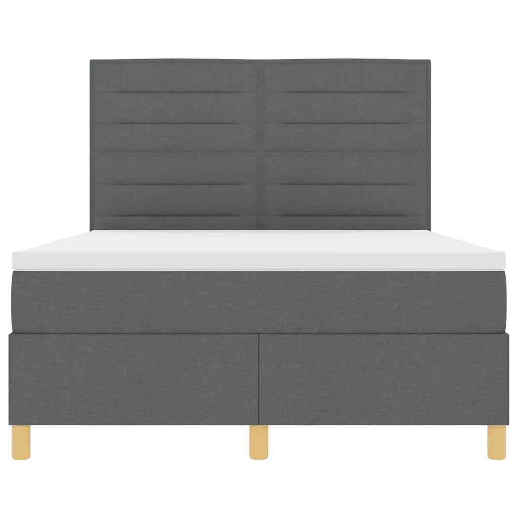 Letto a Sorgente LED Grigio scuro 140 x 200 cm Tessuto 3343027