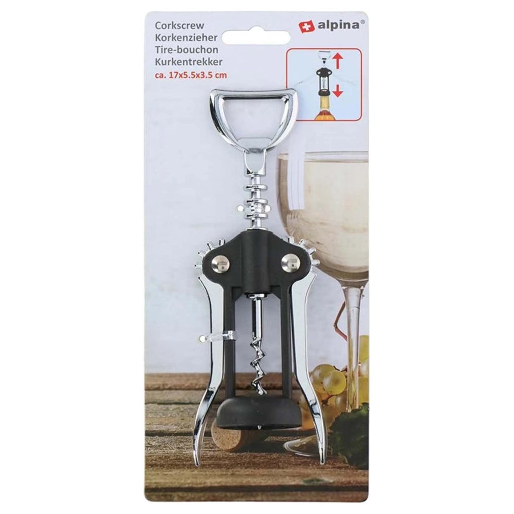 Cavatappi 17cm per Bottiglie di Vino in Acciaio Inossidabile Nero / Argento Quokka