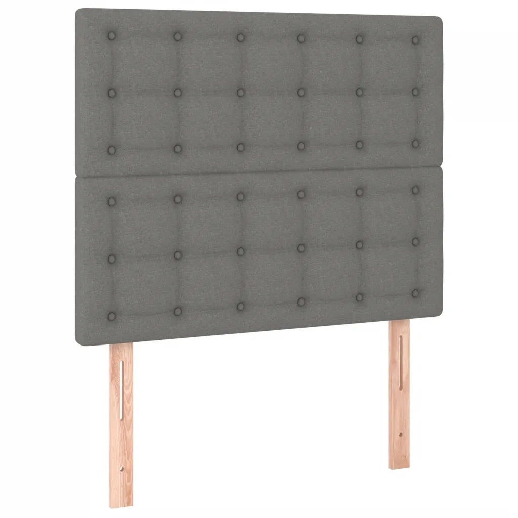 Giroletto a Molle con Materasso Grigio Scuro 90x200 cm Tessuto