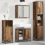 Set di mobili per il bagno con lo scaffale 3 pcs Legno vecchio