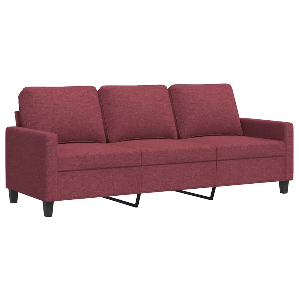 Divano a 3 Posti-Sofa 3 Posti Rosso Vino 180 cm in Tessuto 803639